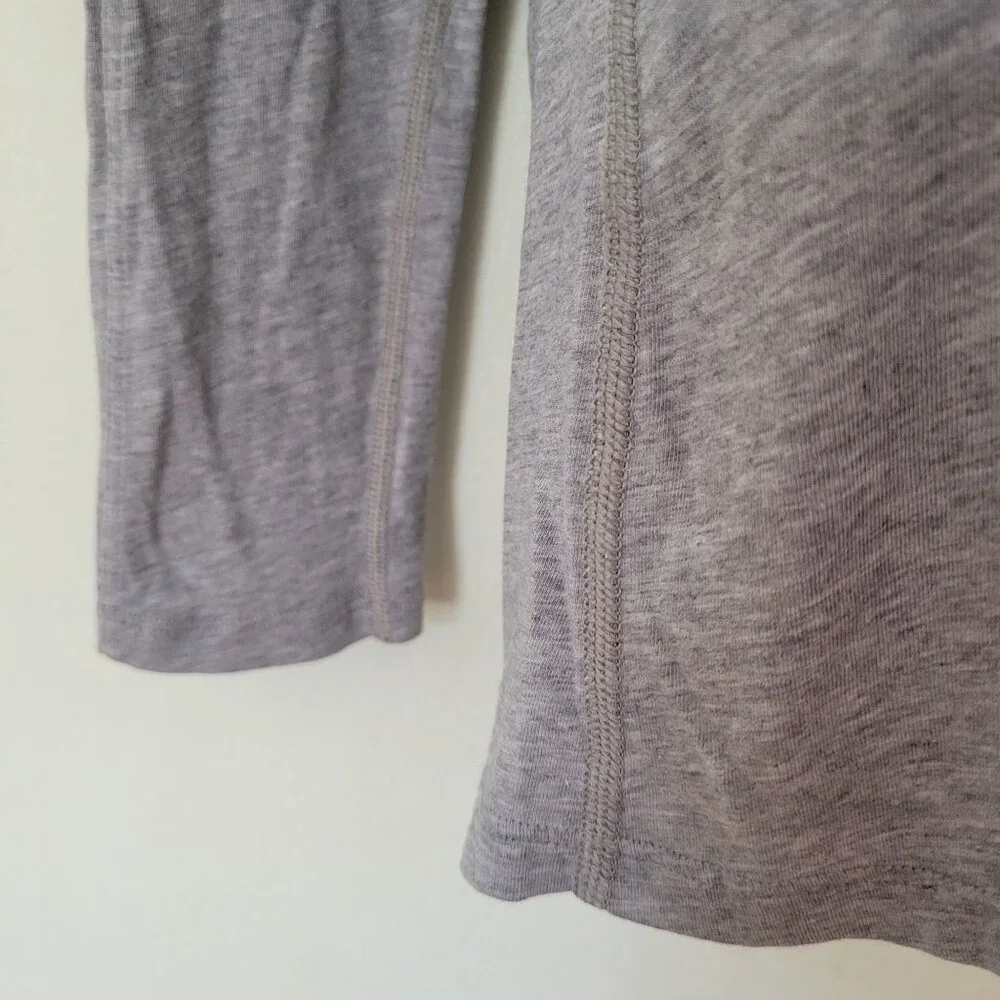 Lululemon EMERALD Gray‎ Long Sleeve Tee Top 4 Cotton Lightweight Athleisure